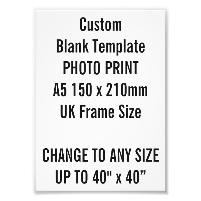 Benutzerdefiniertes A5-Foto Print UK Frame Size Fotodruck (Vorne)