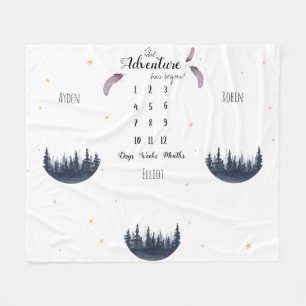 Benutzerdefiniertes Abenteuer Wasserfarbe Triplets Fleecedecke