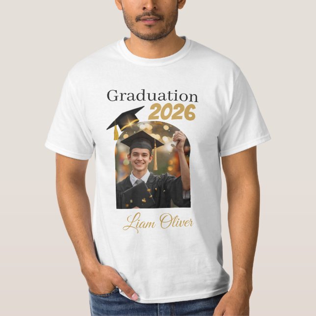 Benutzerdefiniertes Abschlussfoto-Shirt Abschlussj T-Shirt (Vorderseite)