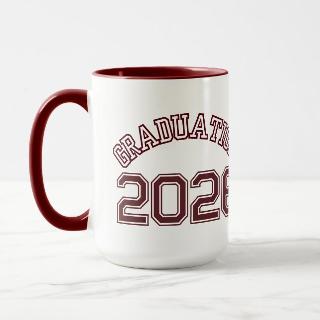 Benutzerdefiniertes Abschlussgeschenk (Rot) Tasse (Links)