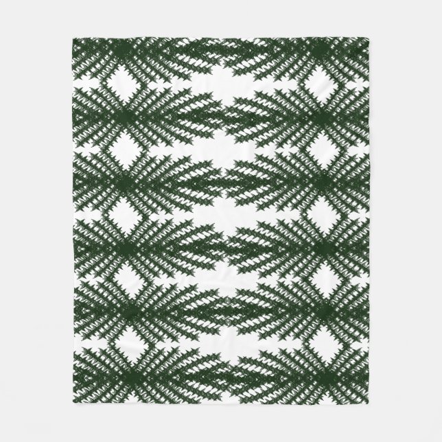 Benutzerdefiniertes abstraktes Muster aus Waldgrün Fleecedecke (Vorderseite)