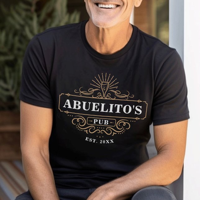 Benutzerdefiniertes Abuelito's Pub Zuhause Bar Yea T-Shirt (Von Creator hochgeladen)