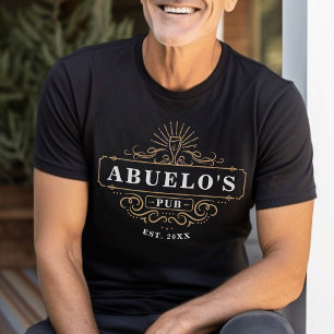 Benutzerdefiniertes Abuelo's Pub Zuhause Bar Year  T-Shirt