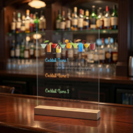 Benutzerdefiniertes Acrylic-Bar Menu mit handGezei Acrylschild