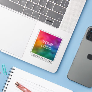 Benutzerdefiniertes Add-Business-Logo hier glänzen Aufkleber