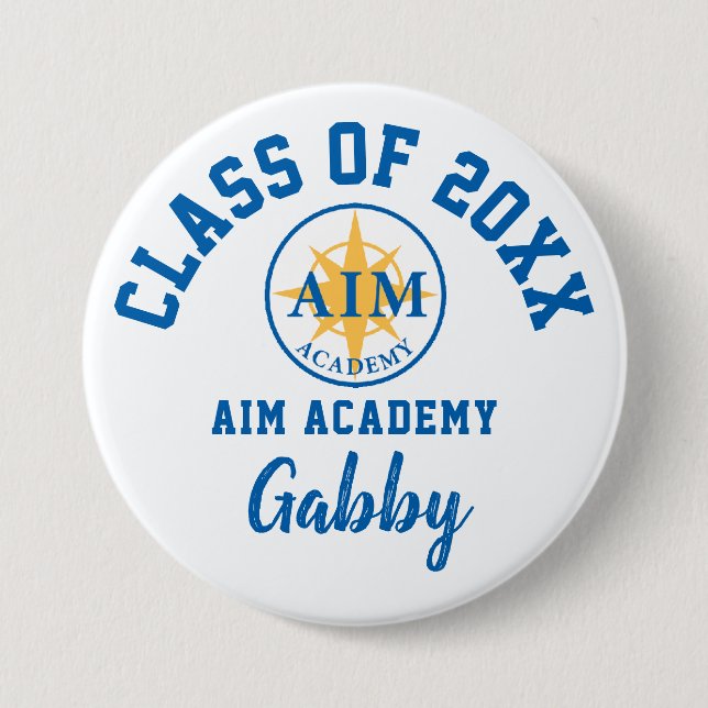 Benutzerdefiniertes Aim Academy Button-Logo Person Button (Vorderseite)