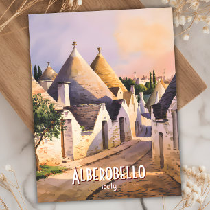 Benutzerdefiniertes Alberobello Trulli Haus Aquare Postkarte
