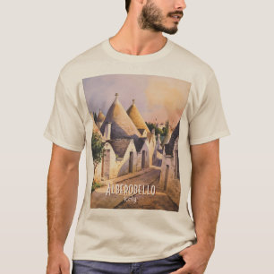 Benutzerdefiniertes Alberobello Trulli Haus Aquare T-Shirt