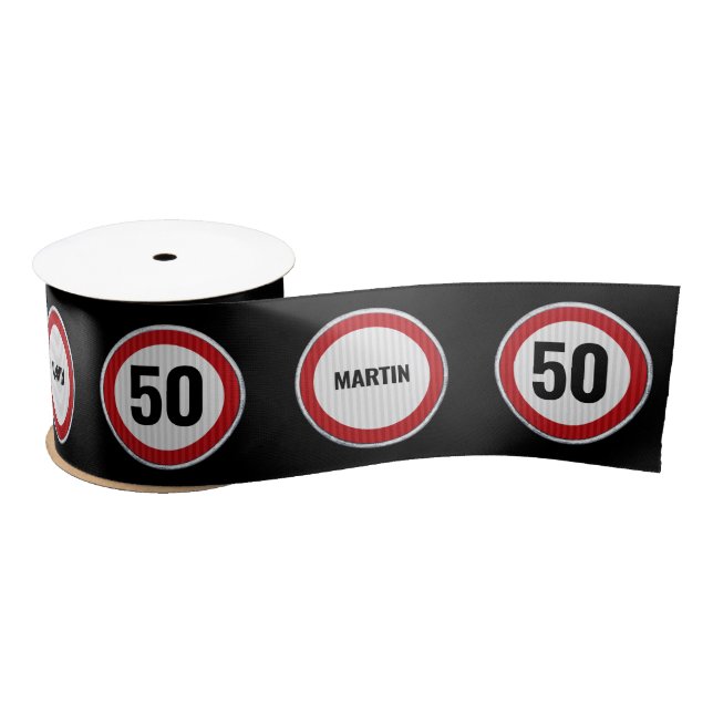 Benutzerdefiniertes Alter und NAME - Geburtszeiche Satinband (Spule)