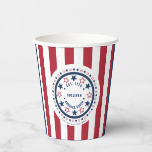 Benutzerdefiniertes America 250th-Monogramm Patrio Pappbecher