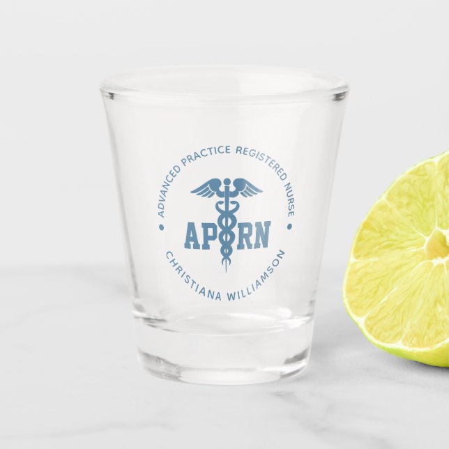 Benutzerdefiniertes APRN Fortgeschrittene Praxis E Schnapsglas (Vorderseite)