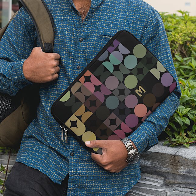 Benutzerdefiniertes Aquamarin blaues, braun-schwar Laptopschutzhülle (Von Creator hochgeladen)