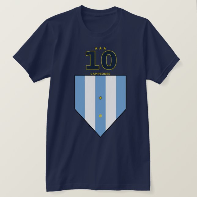 Benutzerdefiniertes Argentinien 10 T-Shirt | Vinta (Design vorne)