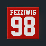 Benutzerdefiniertes Athlete Player-Nummer und Name Button<br><div class="desc">Team Lawrence bietet Ihnen gerne die Möglichkeit,  Ihr eigenes Foto-Button mit Ihrem Spielernamen und Ihrer Spielernummer zu erstellen. Ändern Sie die Hintergrundfarbe oder Textfarbe für endlose Variationen!</div>