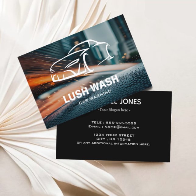 Benutzerdefiniertes Auto für das Wash | Reinigung  Visitenkarte (Car Wash Auto  Automotive Cleaning Business Card)
