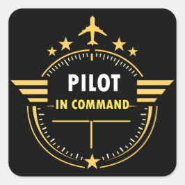 Benutzerdefiniertes Aviation-Pilot-Tasse-Design –  Quadratischer Aufkleber