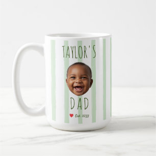 Benutzerdefiniertes Baby-Gesicht-Foto Grüne Streif Kaffeetasse