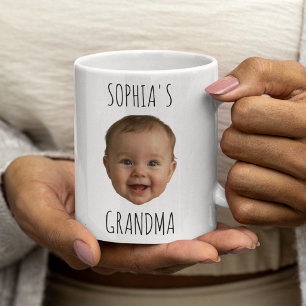 Benutzerdefiniertes Babygesicht Baby-Foto Oma Gebu Kaffeetasse