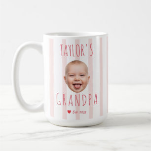 Benutzerdefiniertes Babygesicht Opa Foto Rosa Stre Kaffeetasse