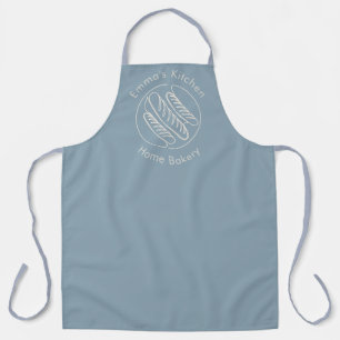 Benutzerdefiniertes Bäckerei-Brot-Logo Dusty Blue  Schürze