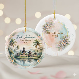 Benutzerdefiniertes Bali Indonesien Hochzeitsreise Keramik Ornament