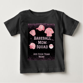 Benutzerdefiniertes Baseball-Mama-Quadrat mit Team Baby T-shirt