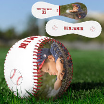 Benutzerdefiniertes Baseball mit Name Number Foto