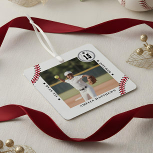 Benutzerdefiniertes Baseball-Team-Spieler-Foto-Spo Ornament Aus Metall