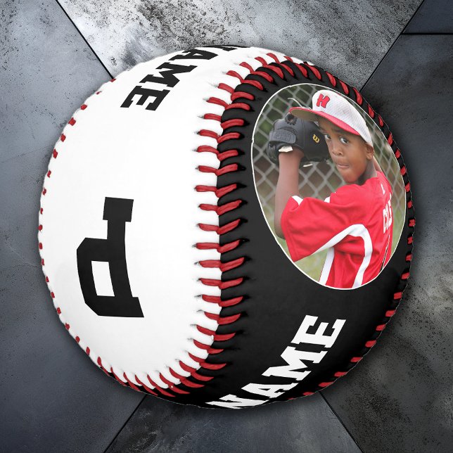 Benutzerdefiniertes Baseball-Team, Spielername, Fo Baseball (Customizable baseball with baseball player photo, name, number, position and team name)