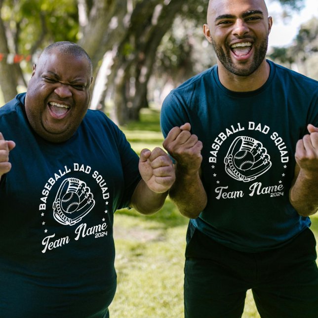 Benutzerdefiniertes Baseball-Vater-Quadrat mit Tea T-Shirt (Custom Baseball Dad Squad with Team Name Number T-Shirt)