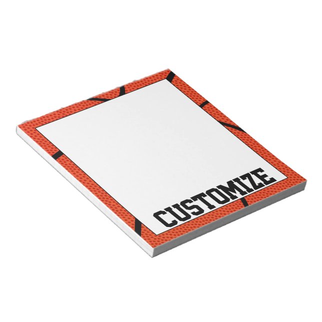 Benutzerdefiniertes Basketball Team Name Notepad f Notizblock (angewinkelt)
