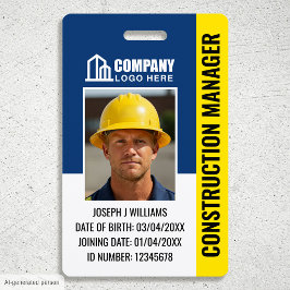 Benutzerdefiniertes Baustellen-ID-Logo QR-Code Nav Ausweis