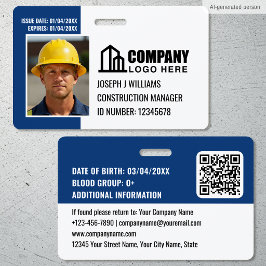 Benutzerdefiniertes Baustellen-ID-Logo QR-Code Nav Ausweis