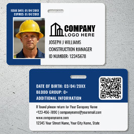 Benutzerdefiniertes Baustellen-ID-Logo QR-Code Nav Ausweis