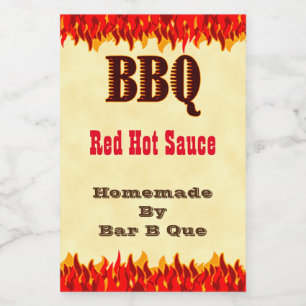 Benutzerdefiniertes BBQ Hot Sauce 2x3" Etikett mit