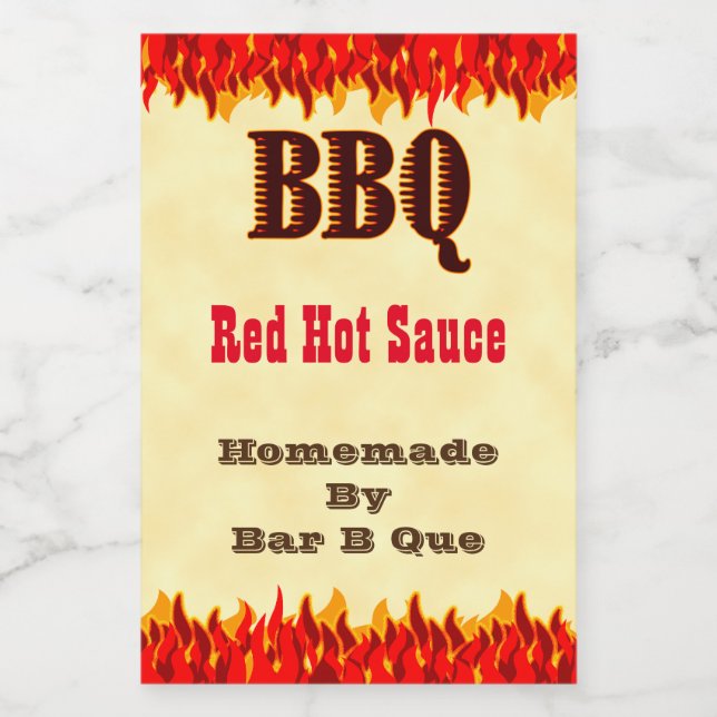 Benutzerdefiniertes BBQ Hot Sauce 2x3" Etikett mit (Einzelnes Label)
