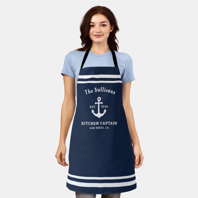 Benutzerdefiniertes BBQ-Monogramm-Küchenkapitän-Na Schürze (Getragen)