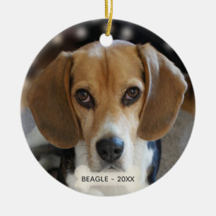 Benutzerdefiniertes Beagle-Hundefoto Keramik Ornament
