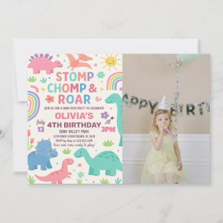 Benutzerdefiniertes bearbeitbares Dino Party Einla Feiertagskarte