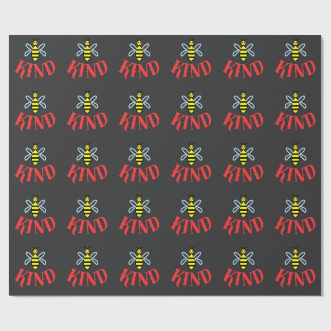 Benutzerdefiniertes Bee Kind Personalisiertes Gesc Geschenkpapier (Flach)