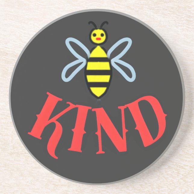Benutzerdefiniertes Bee Kind personalisiertes Gesc Getränkeuntersetzer (Vorne)