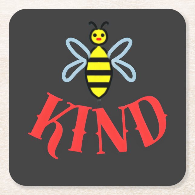 Benutzerdefiniertes Bee Kind personalisiertes Gesc Rechteckiger Pappuntersetzer (Vorderseite)
