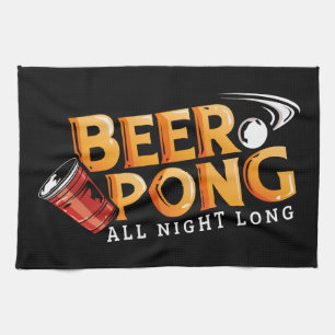 Benutzerdefiniertes Beer Pong Team die ganze Nacht Geschirrtuch