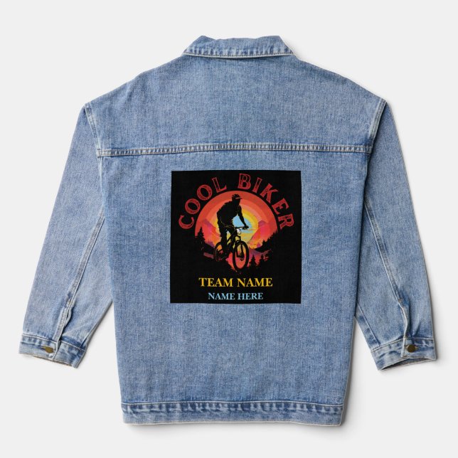 Benutzerdefiniertes Benennen des Coolen Fahrradtea Jeansjacke (Rückseite)