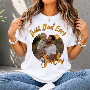 Benutzerdefiniertes Best Dad Ever Foto Benutzerdef T-Shirt