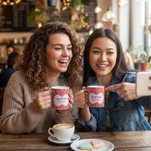 Benutzerdefiniertes "Besties"-Sonnendurchbruch-Kis Kaffeetasse (Von Creator hochgeladen)