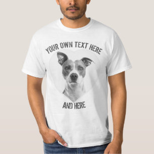 Benutzerdefiniertes Bild in der Herzform und Text T-Shirt