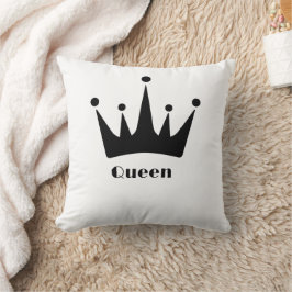 Benutzerdefiniertes Bild mit schwarzem Queen-Text Kissen