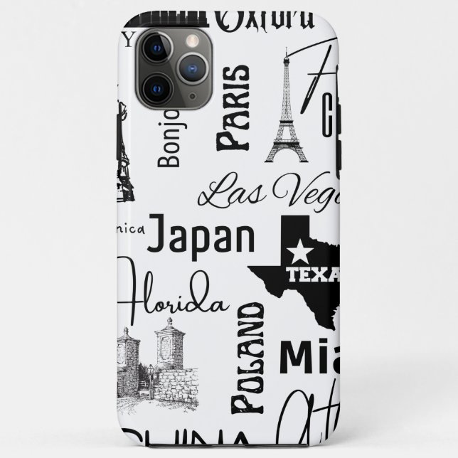 Benutzerdefiniertes Bild Modernes Muster pari schw Case-Mate iPhone Hülle (Rückseite)