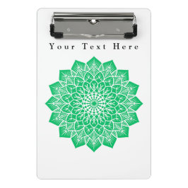 Benutzerdefiniertes Bild und Textschreiben in Grün Mini Klemmbrett